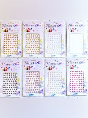 Nail Decal Sticker Set Floral Rhinestone Nail Art Stickers Multi Color